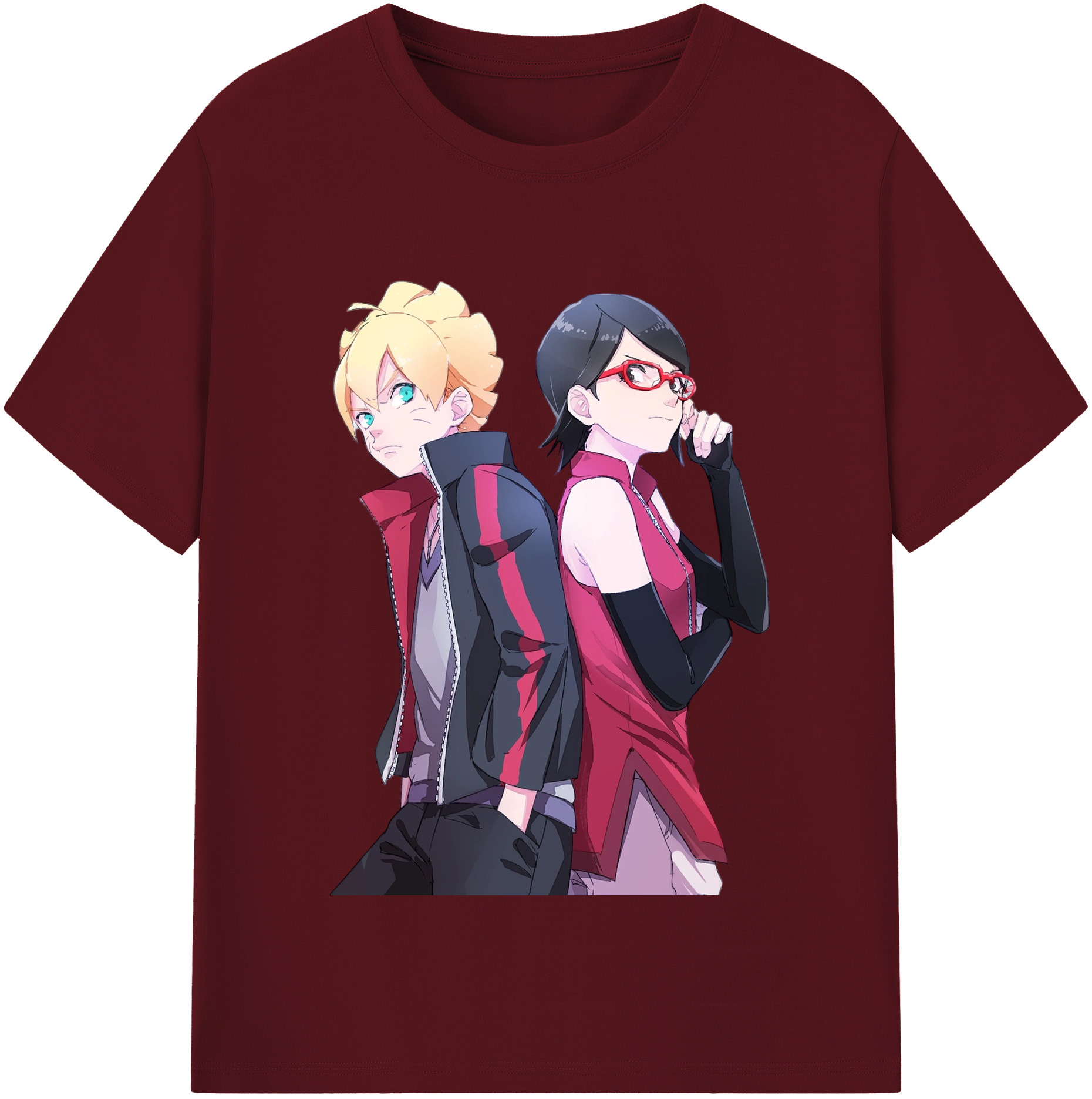（画像用） NARUTO -ナルト- うちは サラダ Uchiha Sarada 綿100％半袖Tシャツ（フロントプリント）
